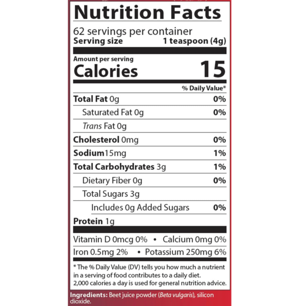 redibeets nutrition facts